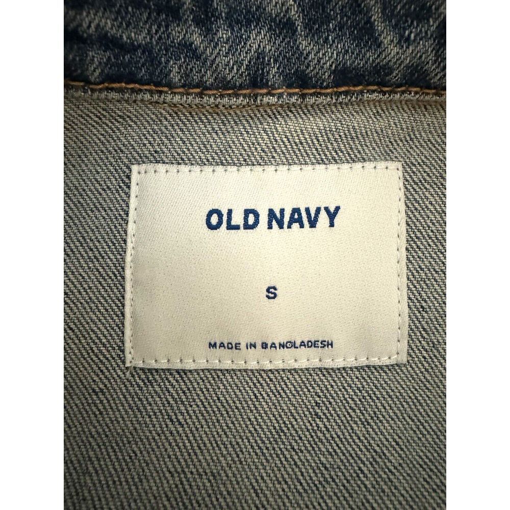 Old Navy‎ Classic Denim Boyfriend Trucker Medium Wash Jean Jacket Size S - Picture 2 of 5